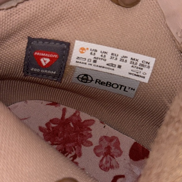 Timberland Boots | PINK | FLORAL | WOMANS | SIZE 6.5 - Picture 8 of 8